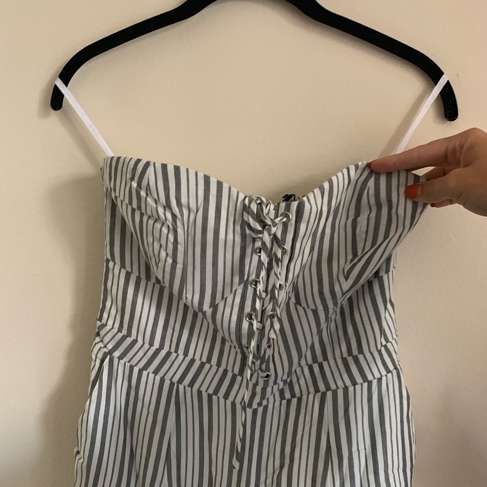 Stripe wide leg jumpsuit